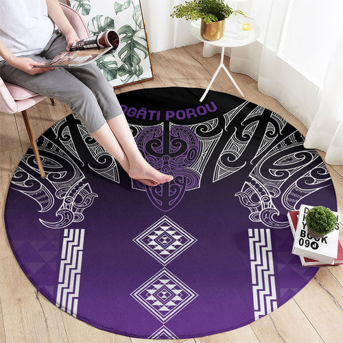 Aotearoa Maori Iwi Heritage Round Carpet Ngati Porou Waiporoporo