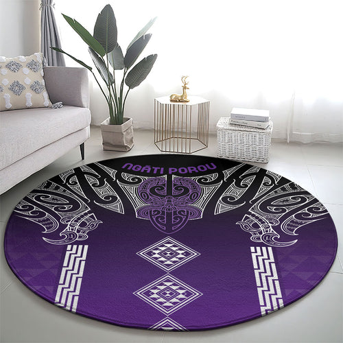 Aotearoa Maori Iwi Heritage Round Carpet Ngati Porou Waiporoporo