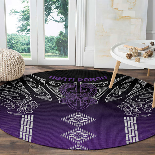 Aotearoa Maori Iwi Heritage Round Carpet Ngati Porou Waiporoporo