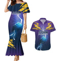 Storm Premiers Custom Couples Matching Mermaid Dress and Hawaiian Shirt Thunder Catcher