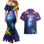 Storm Premiers Custom Couples Matching Mermaid Dress and Hawaiian Shirt Thunder Catcher