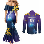 Storm Premiers Custom Couples Matching Mermaid Dress and Long Sleeve Button Shirt Thunder Catcher