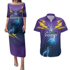 Storm Premiers Custom Couples Matching Puletasi and Hawaiian Shirt Thunder Catcher