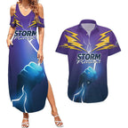Storm Premiers Custom Couples Matching Summer Maxi Dress and Hawaiian Shirt Thunder Catcher