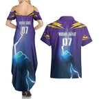 Storm Premiers Custom Couples Matching Summer Maxi Dress and Hawaiian Shirt Thunder Catcher