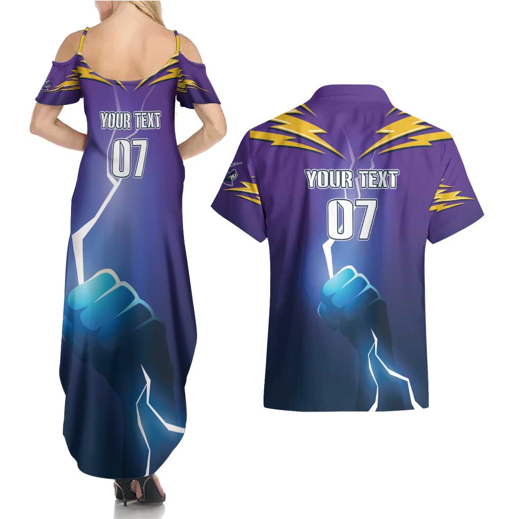 Storm Premiers Custom Couples Matching Summer Maxi Dress and Hawaiian Shirt Thunder Catcher