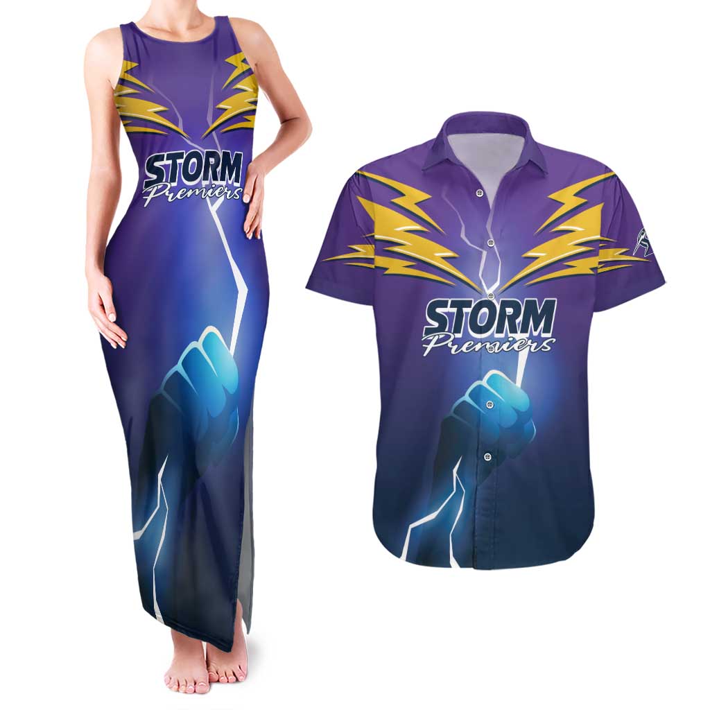 Storm Premiers Custom Couples Matching Tank Maxi Dress and Hawaiian Shirt Thunder Catcher