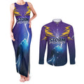 Storm Premiers Custom Couples Matching Tank Maxi Dress and Long Sleeve Button Shirt Thunder Catcher