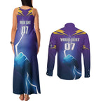 Storm Premiers Custom Couples Matching Tank Maxi Dress and Long Sleeve Button Shirt Thunder Catcher
