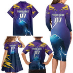 Storm Premiers Custom Family Matching Long Sleeve Bodycon Dress and Hawaiian Shirt Thunder Catcher