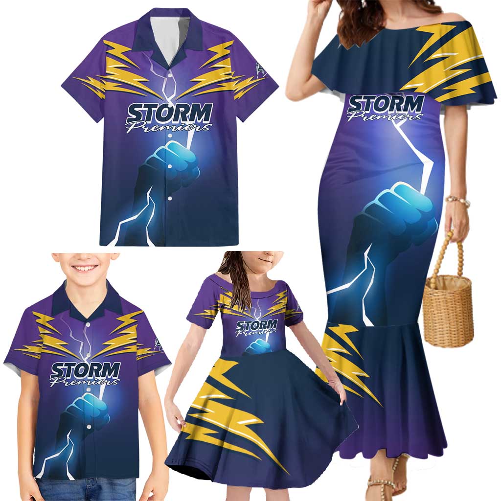 Storm Premiers Custom Family Matching Mermaid Dress and Hawaiian Shirt Thunder Catcher