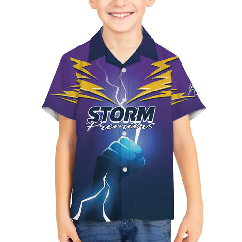 Storm Premiers Custom Family Matching Off The Shoulder Long Sleeve Dress and Hawaiian Shirt Thunder Catcher