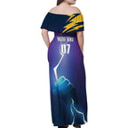 Storm Premiers Custom Family Matching Off Shoulder Maxi Dress and Hawaiian Shirt Thunder Catcher