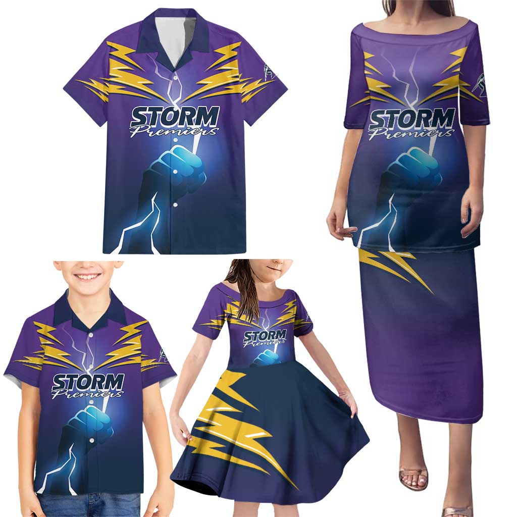 Storm Premiers Custom Family Matching Puletasi and Hawaiian Shirt Thunder Catcher