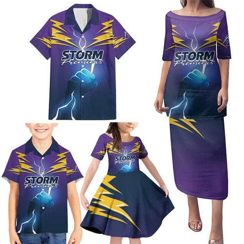 Storm Premiers Custom Family Matching Puletasi and Hawaiian Shirt Thunder Catcher