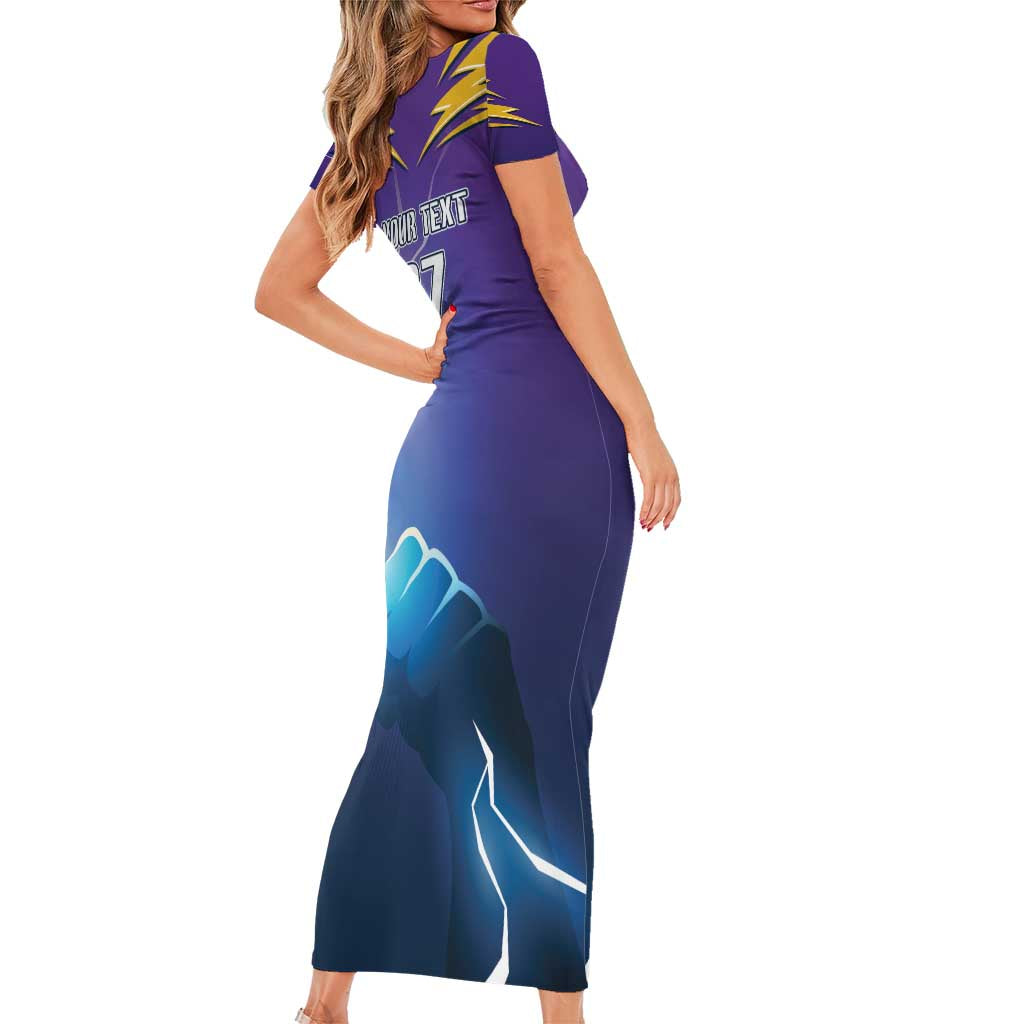 Storm Premiers Custom Family Matching Short Sleeve Bodycon Dress and Hawaiian Shirt Thunder Catcher