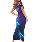Storm Premiers Custom Family Matching Short Sleeve Bodycon Dress and Hawaiian Shirt Thunder Catcher