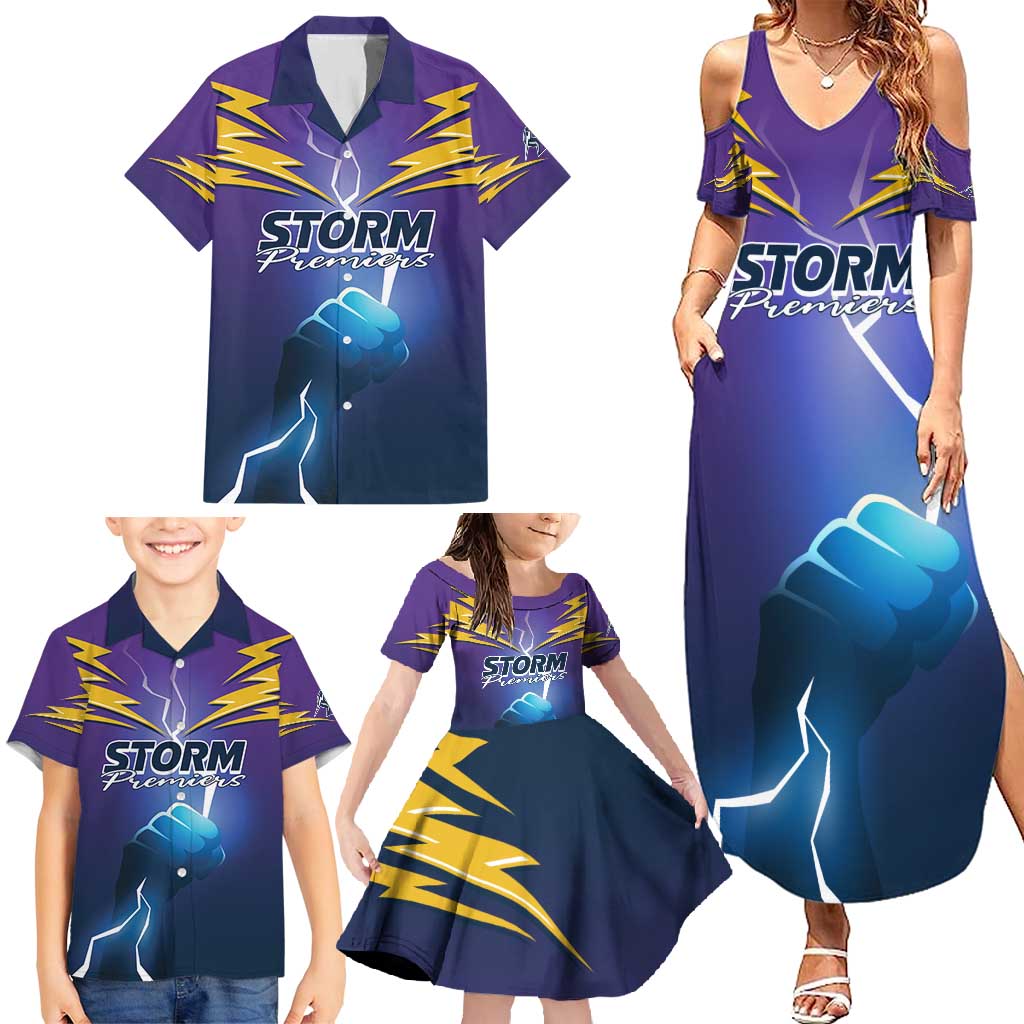 Storm Premiers Custom Family Matching Summer Maxi Dress and Hawaiian Shirt Thunder Catcher