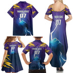 Storm Premiers Custom Family Matching Summer Maxi Dress and Hawaiian Shirt Thunder Catcher