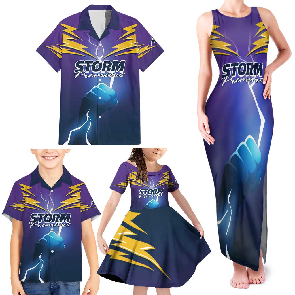 Storm Premiers Custom Family Matching Tank Maxi Dress and Hawaiian Shirt Thunder Catcher