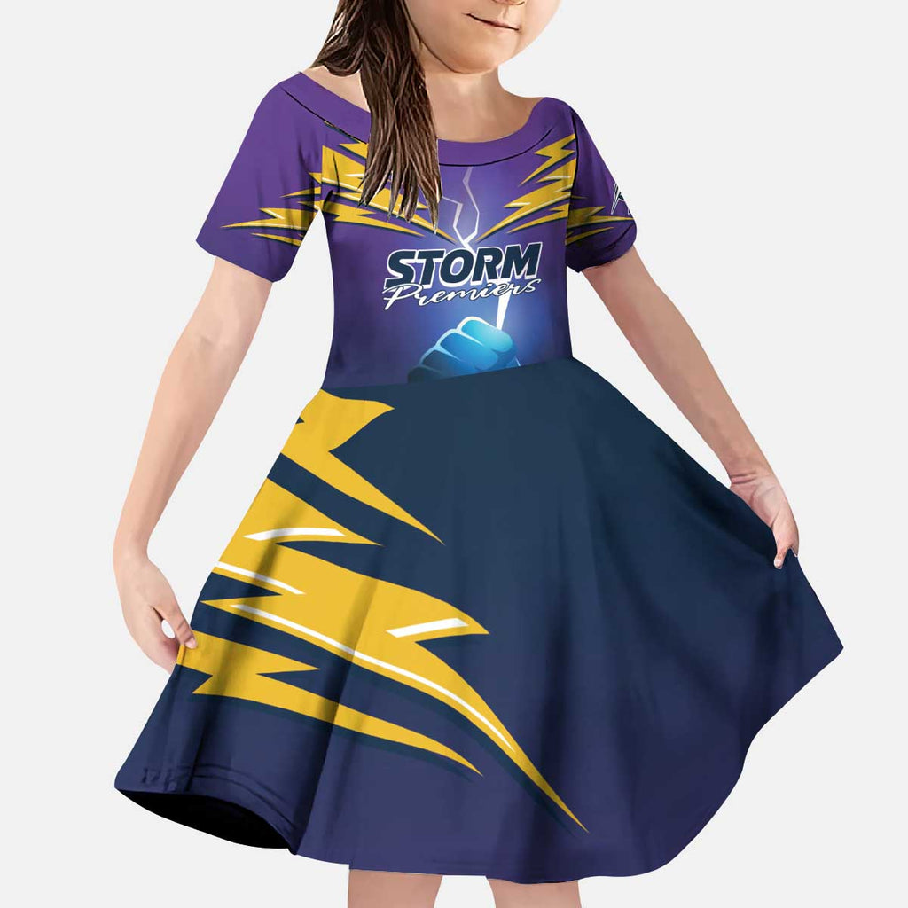 Storm Premiers Custom Kid Short Sleeve Dress Thunder Catcher