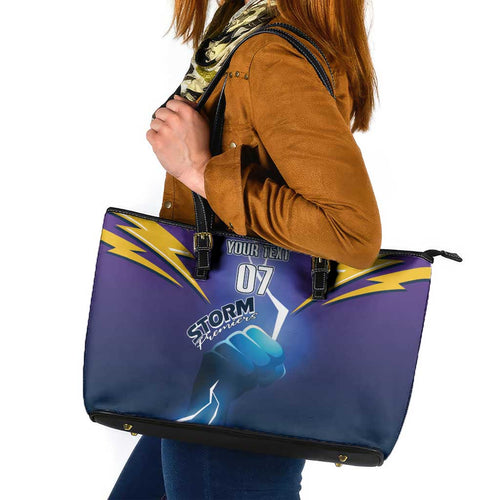 Storm Premiers Custom Leather Tote Bag Thunder Catcher