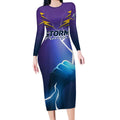 Storm Premiers Custom Long Sleeve Bodycon Dress Thunder Catcher