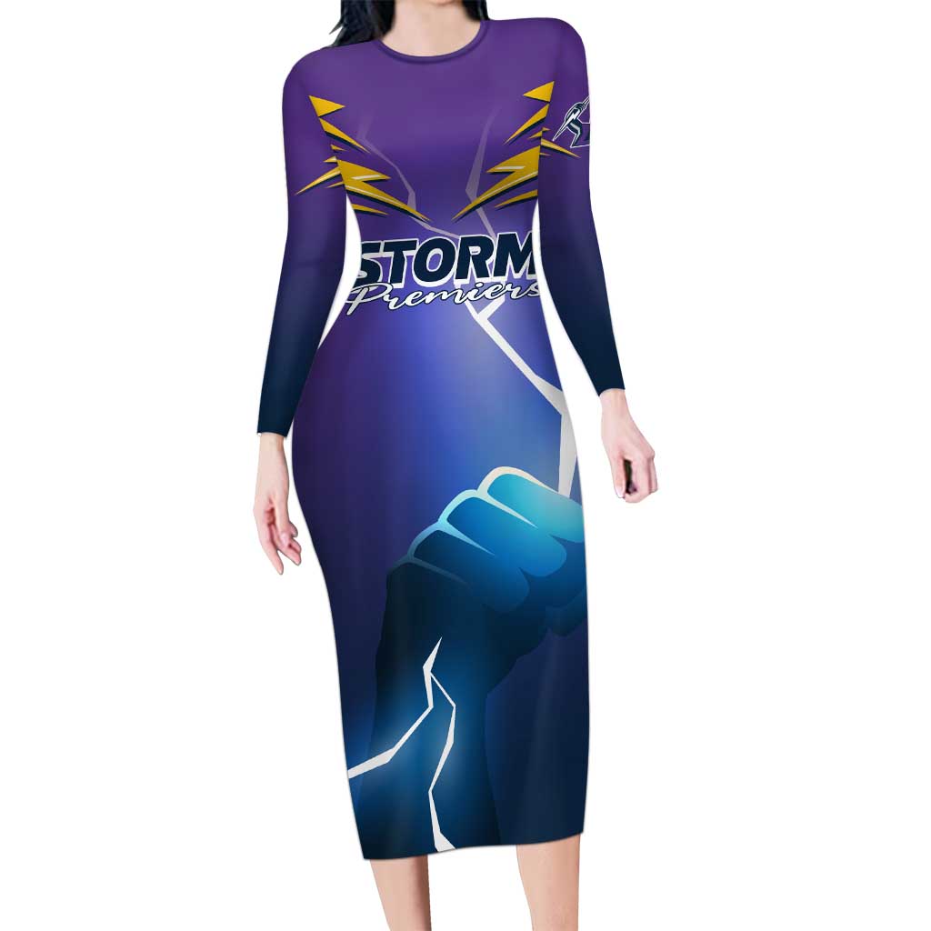 Storm Premiers Custom Long Sleeve Bodycon Dress Thunder Catcher