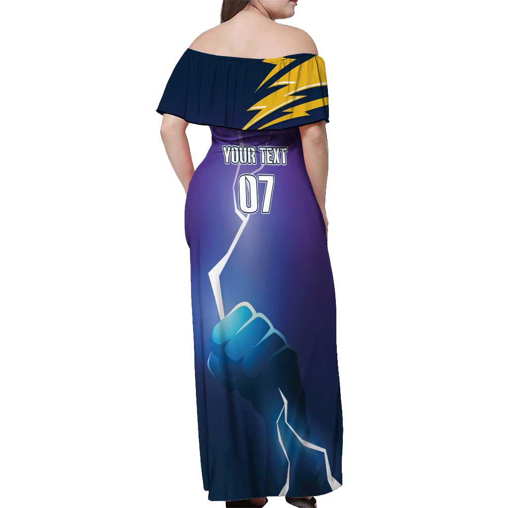Storm Premiers Custom Off Shoulder Maxi Dress Thunder Catcher