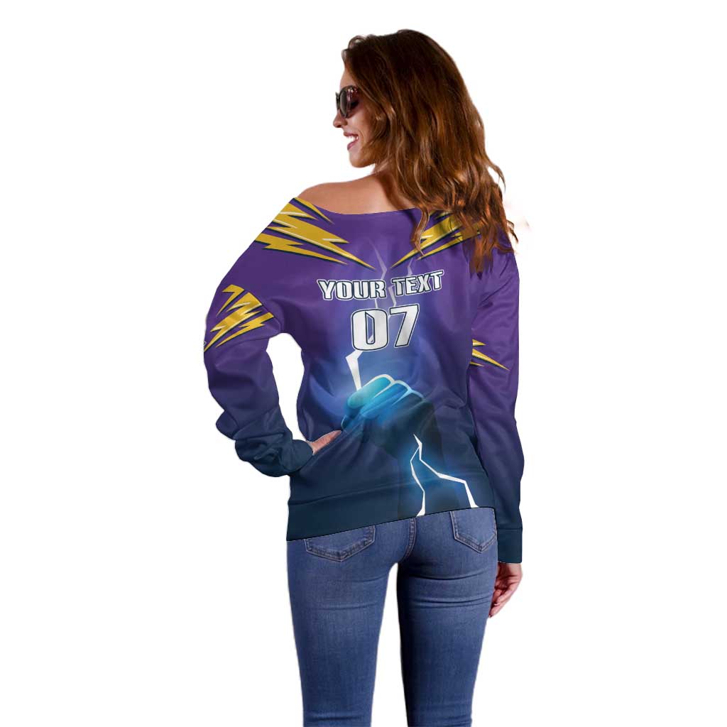 Storm Premiers Custom Off Shoulder Sweater Thunder Catcher