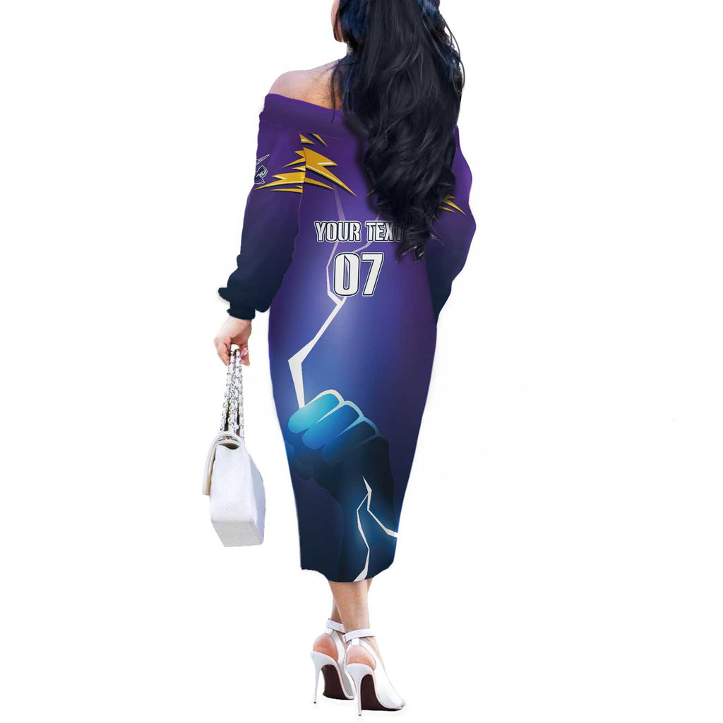 Storm Premiers Custom Off The Shoulder Long Sleeve Dress Thunder Catcher