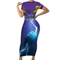 Storm Premiers Custom Short Sleeve Bodycon Dress Thunder Catcher