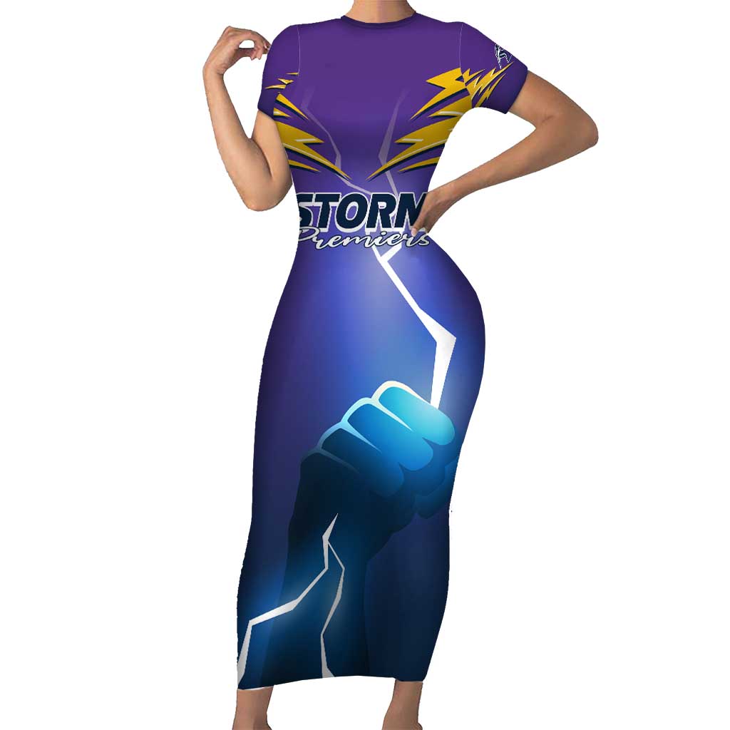 Storm Premiers Custom Short Sleeve Bodycon Dress Thunder Catcher