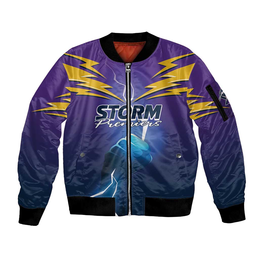 Storm Premiers Custom Sleeve Zip Bomber Jacket Thunder Catcher