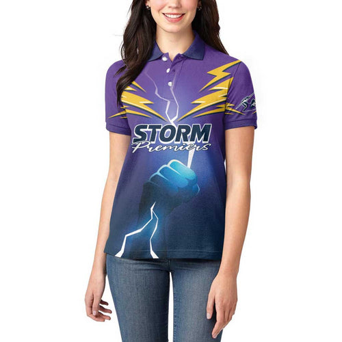 Storm Premiers Custom Women Polo Shirt Thunder Catcher