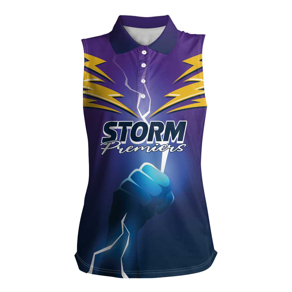 Storm Premiers Custom Women Sleeveless Polo Shirt Thunder Catcher
