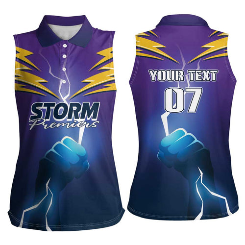 Storm Premiers Custom Women Sleeveless Polo Shirt Thunder Catcher