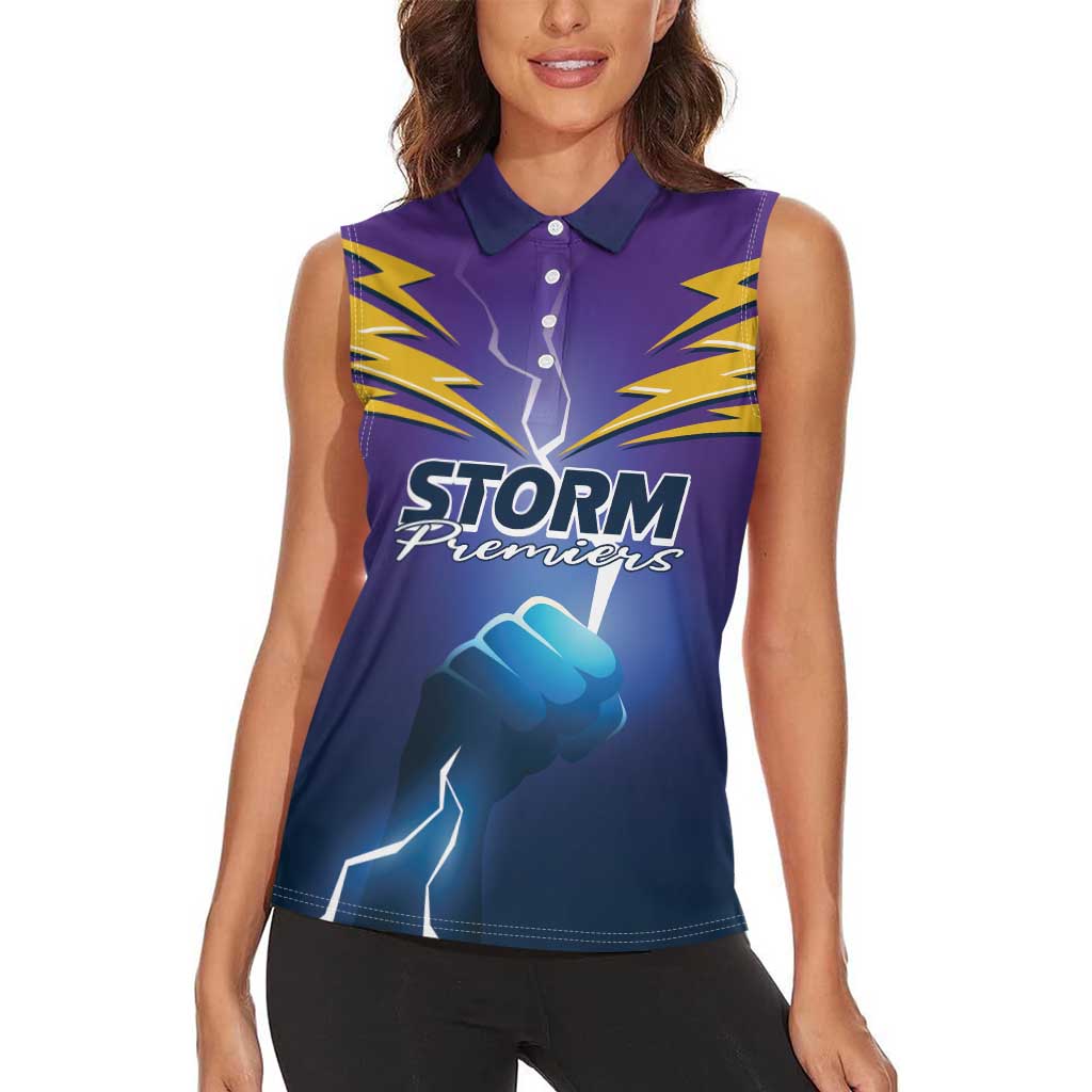 Storm Premiers Custom Women Sleeveless Polo Shirt Thunder Catcher
