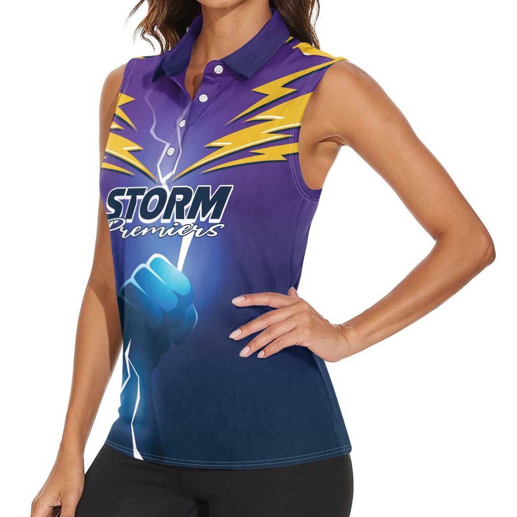 Storm Premiers Custom Women Sleeveless Polo Shirt Thunder Catcher