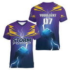 Storm Premiers Custom Women V-Neck T-Shirt Thunder Catcher