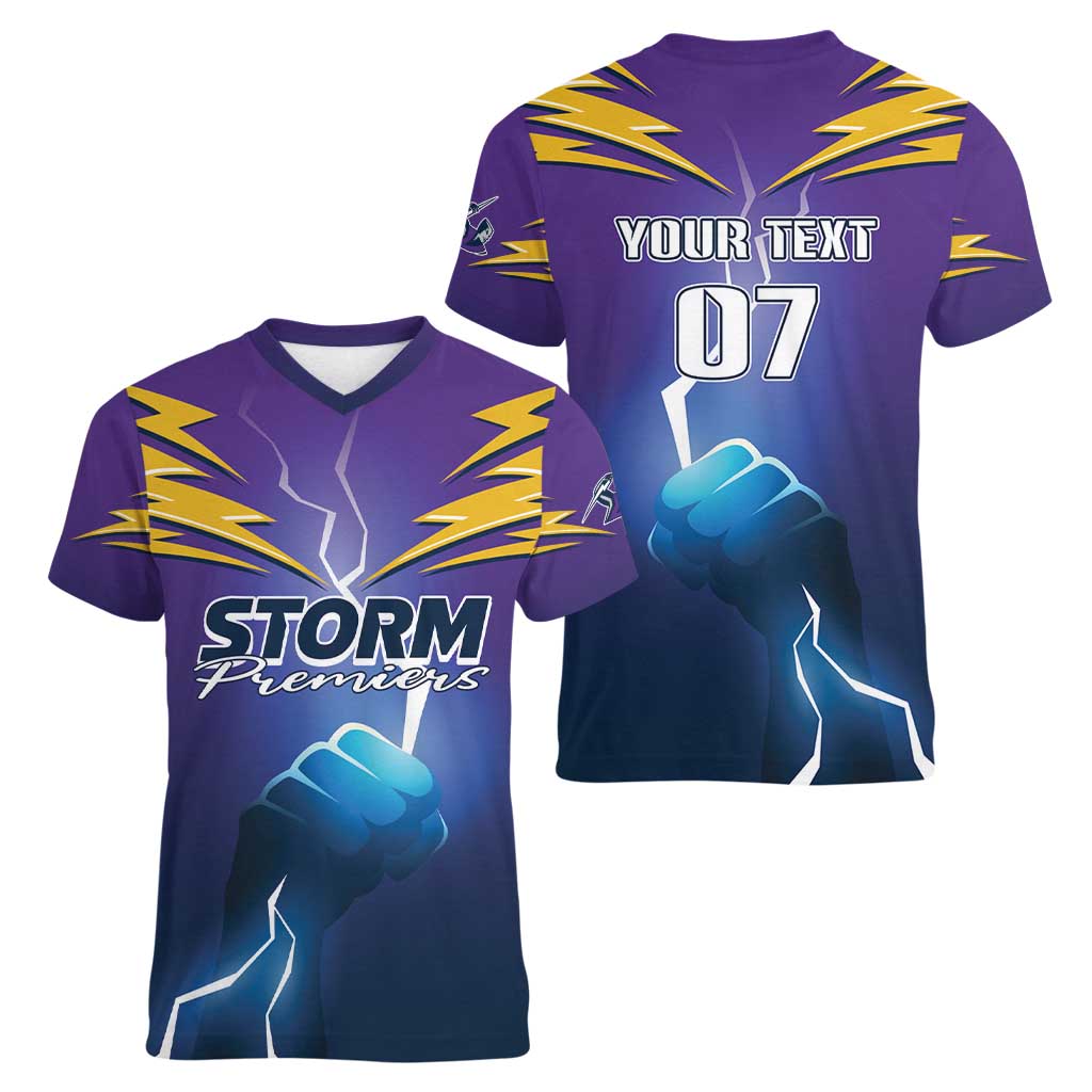 Storm Premiers Custom Women V-Neck T-Shirt Thunder Catcher