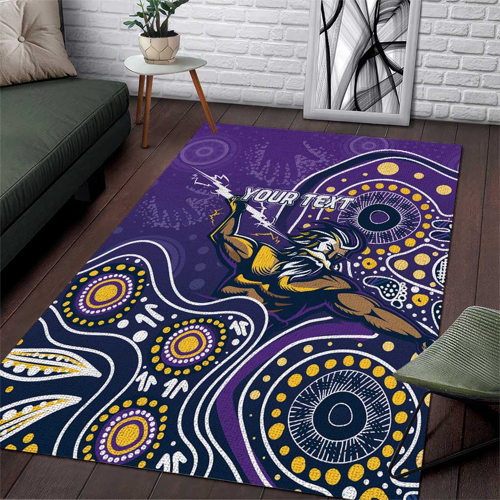 Personalised Storm Rugby Aboriginal Area Rug 2024 GO Storms