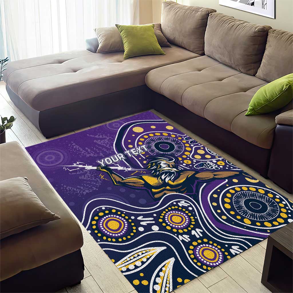 Personalised Storm Rugby Aboriginal Area Rug 2024 GO Storms
