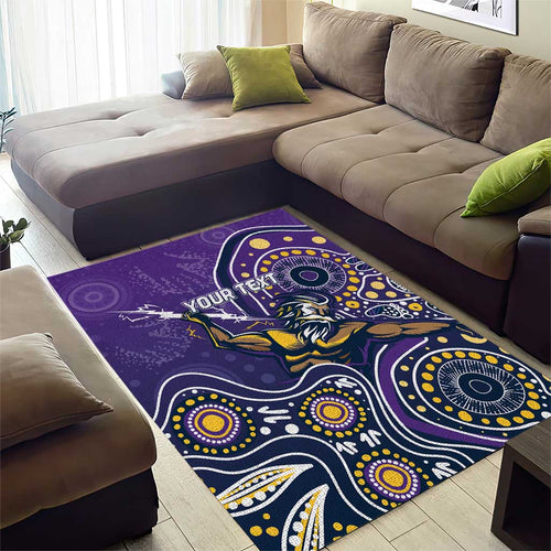 Personalised Storm Rugby Aboriginal Area Rug 2024 GO Storms
