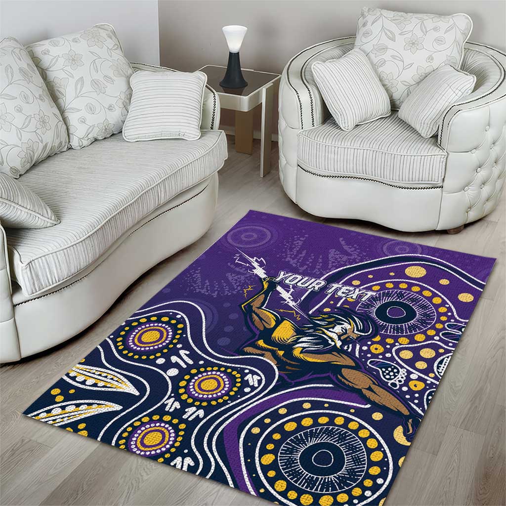 Personalised Storm Rugby Aboriginal Area Rug 2024 GO Storms