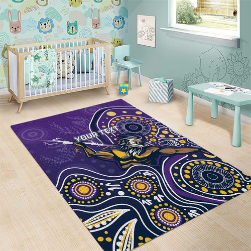 Personalised Storm Rugby Aboriginal Area Rug 2024 GO Storms