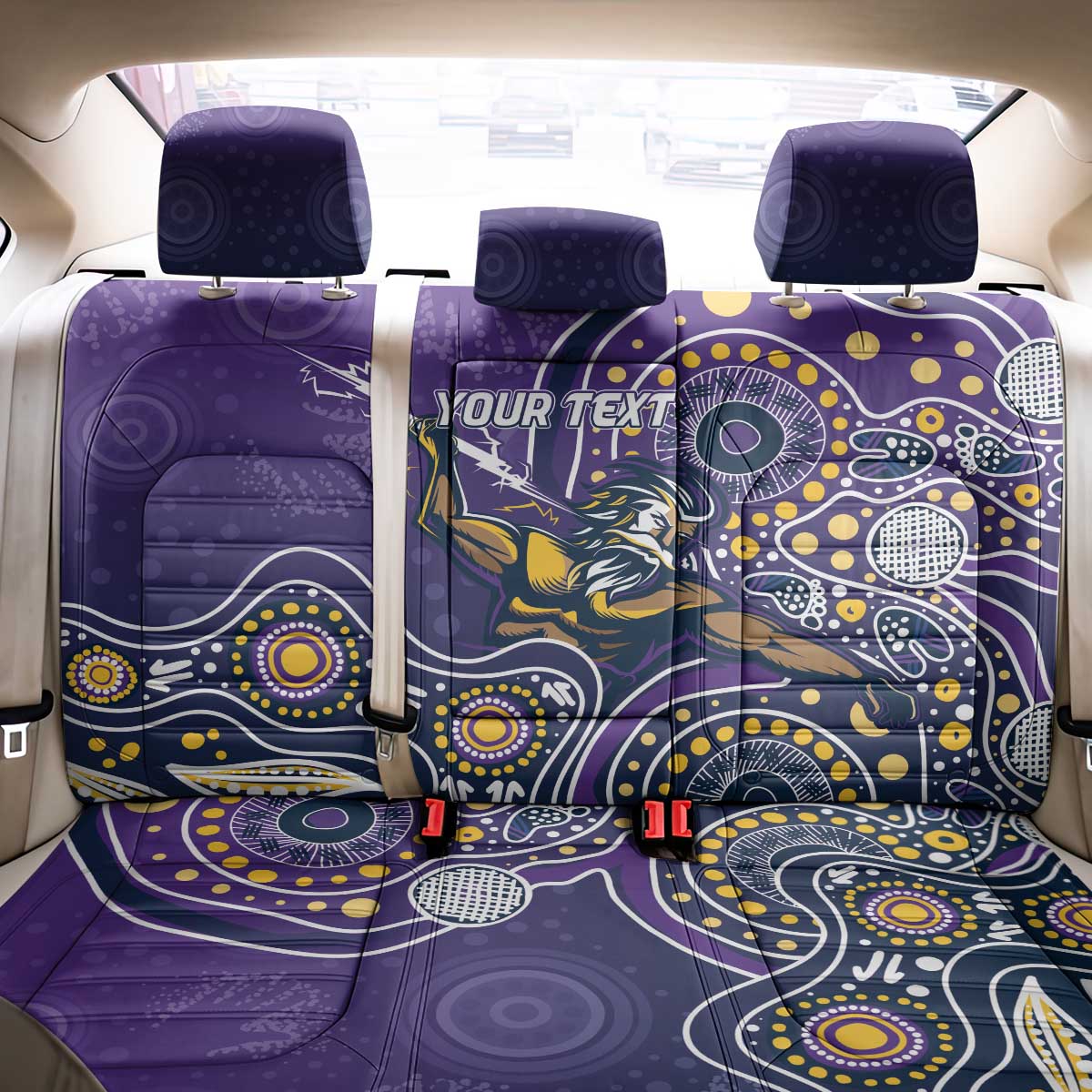 Personalised Storm Rugby Aboriginal Back Car Seat Cover 2024 GO Storms