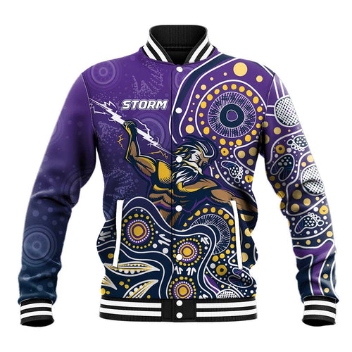 Personalised Storm Rugby Aboriginal Baseball Jacket 2024 GO Storms