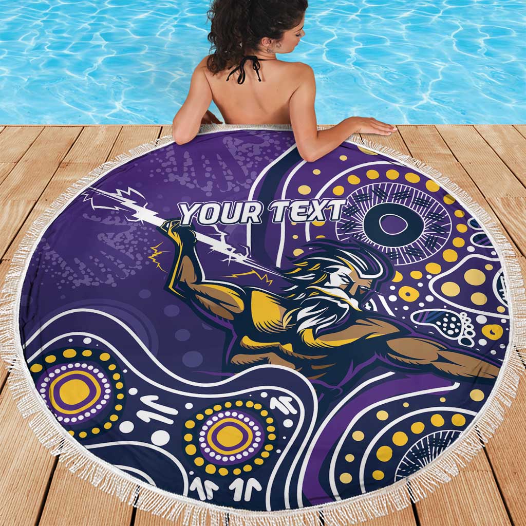 Personalised Storm Rugby Aboriginal Beach Blanket 2024 GO Storms