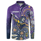 Personalised Storm Rugby Aboriginal Button Sweatshirt 2024 GO Storms